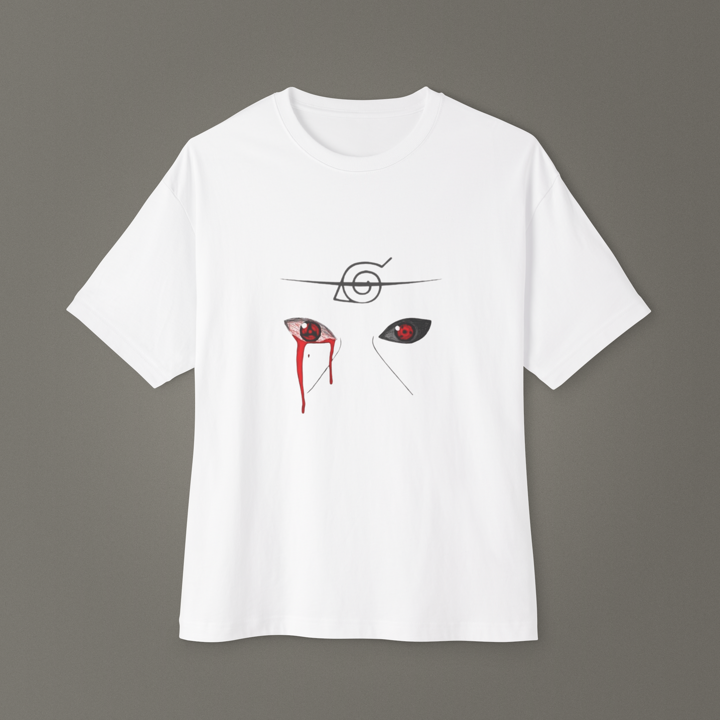 Blood Sharingan Anime Streetwear Oversize Unisex T-Shirt
