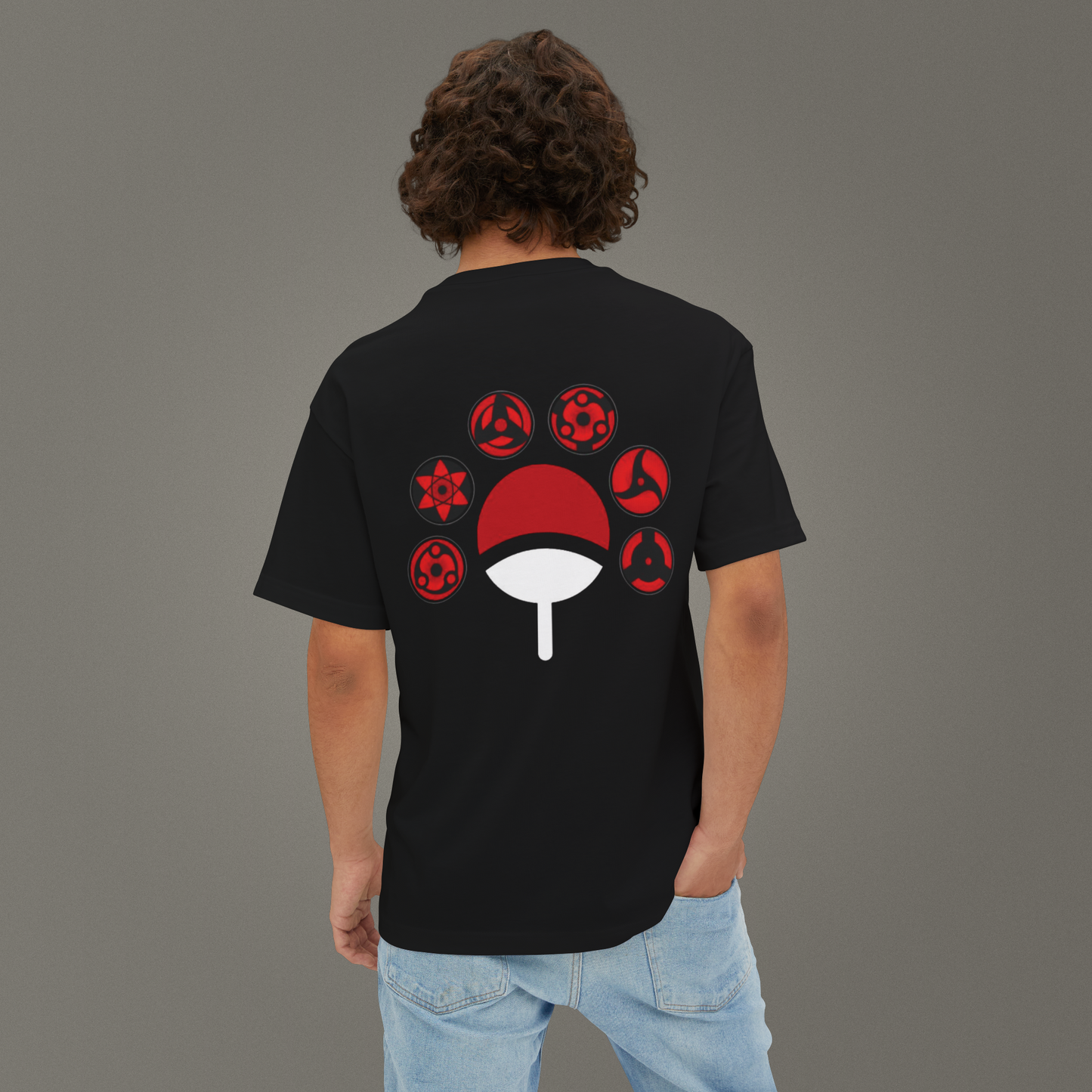 Blood Sharingan Anime Streetwear Oversize Unisex T-Shirt