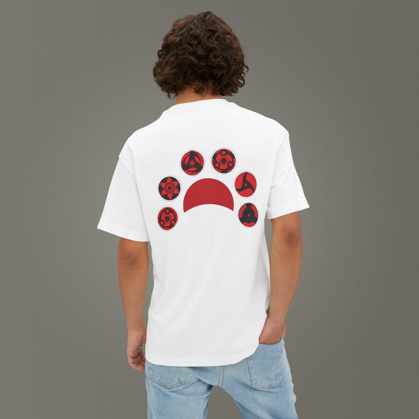 Blood Sharingan Anime Streetwear Oversize Unisex T-Shirt