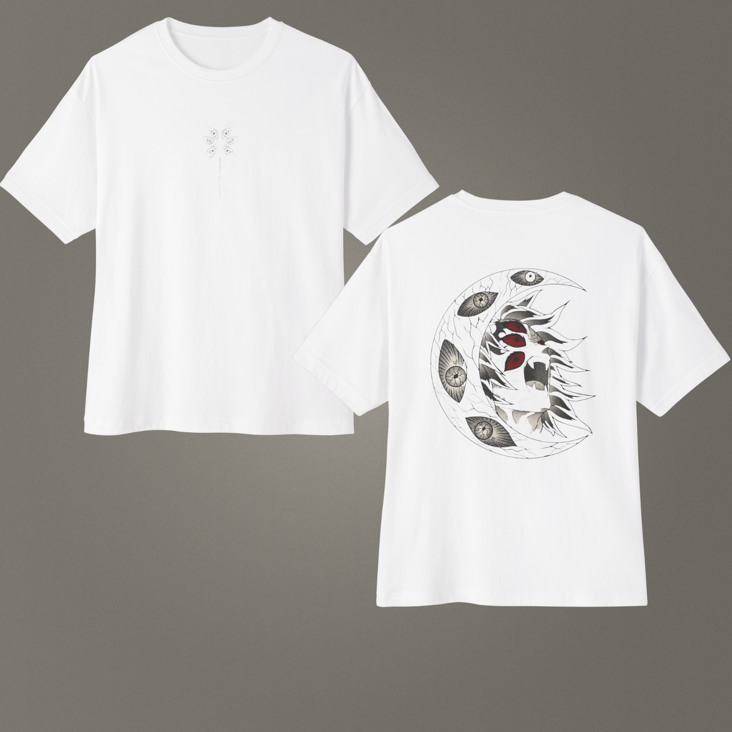 Demon Slayer Kokushibo Üst Ay Bir Oversize - Ünisex - T-Shirt