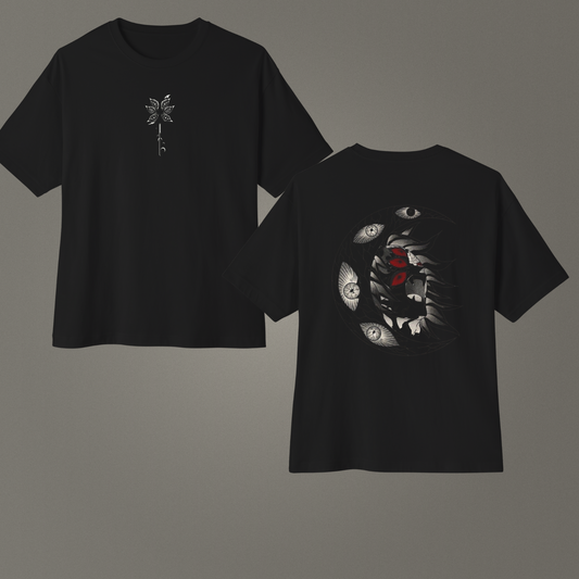 Demon Slayer Kokushibo Üst Ay Bir Oversize - Ünisex - T-Shirt