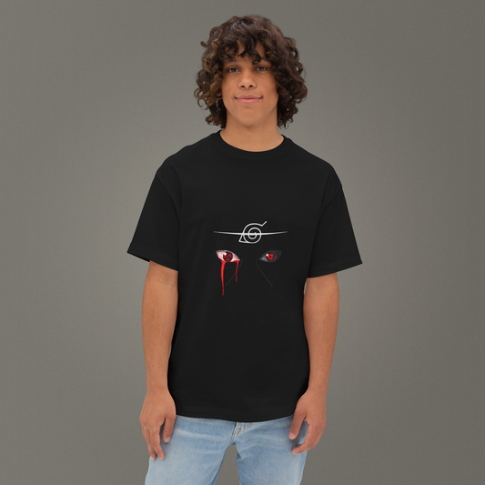 Blood Sharingan Anime Streetwear Oversize Unisex T-Shirt