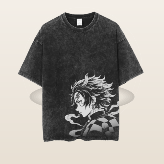 Demon Slayer Tanjiro Vintage Oversize Tişört